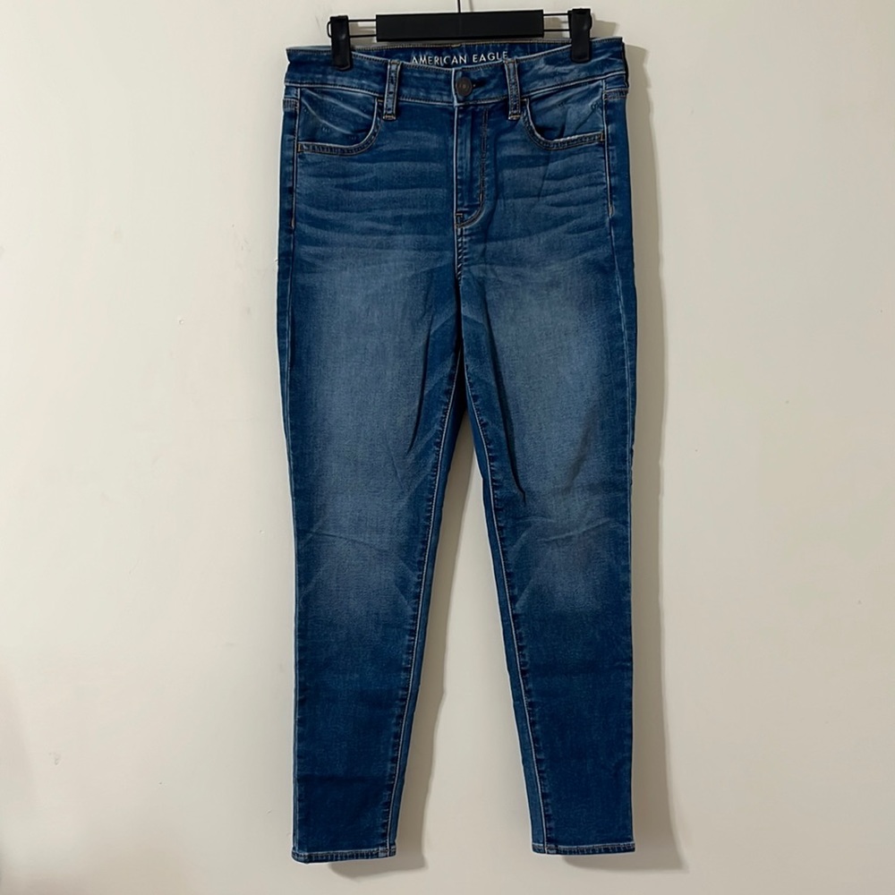 American Eagle Ne(x)t Level Stretch Hi-Rise Medium Wash Denim Jegging Size 10